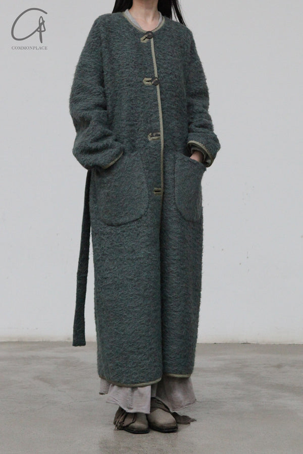 MUTEDANCE long wool jacket MD23FW02 blue gray PM96
